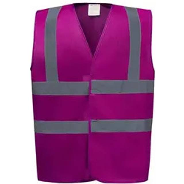YOKO Hi-vis 2-band-and-braces Waistcoat (HVW100) Raspberry 3XL