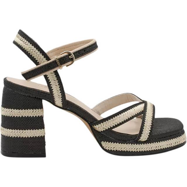 Paradox London Lorena Raffia Block Heeled Sandals