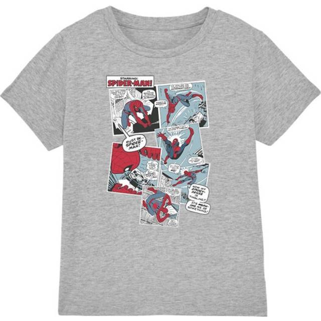 (12-13 Years, Sport Heather) Spider-Man Childrens/Kids Panel Collage T-Shirt
