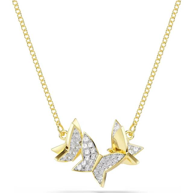 Idyllia Lilia necklace, Butterfly, White, Gold-tone plated - OS