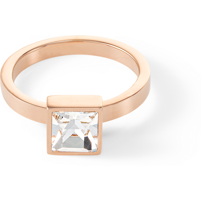 COEUR DE LION Brilliant Square big Ring roségold kristall