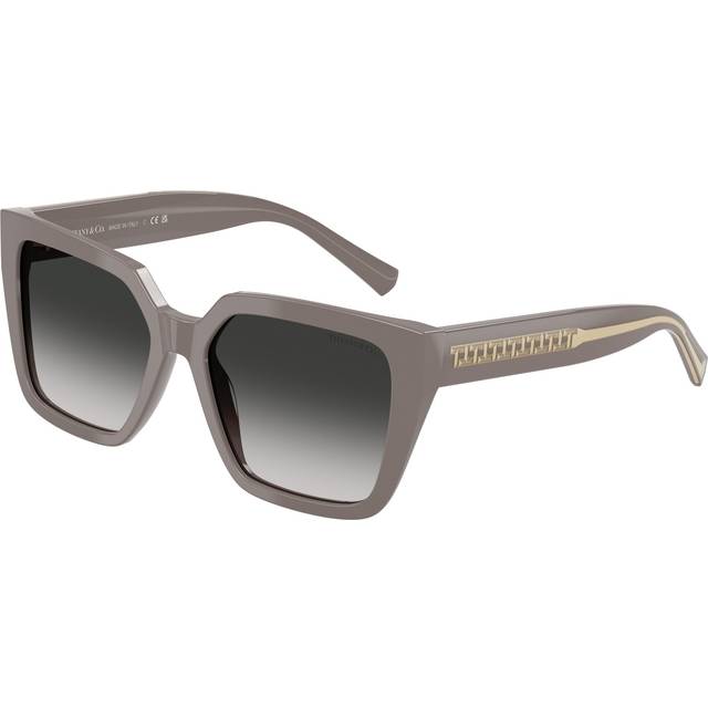 Tiffany Woman TF4235  84013C Sunglasses Acetate Brown Grey Squared Normal Shaded