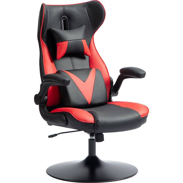 Gamingstol Fast Bas Fällbara Armstöd Röd Läder 67 x 71 x 112 cm