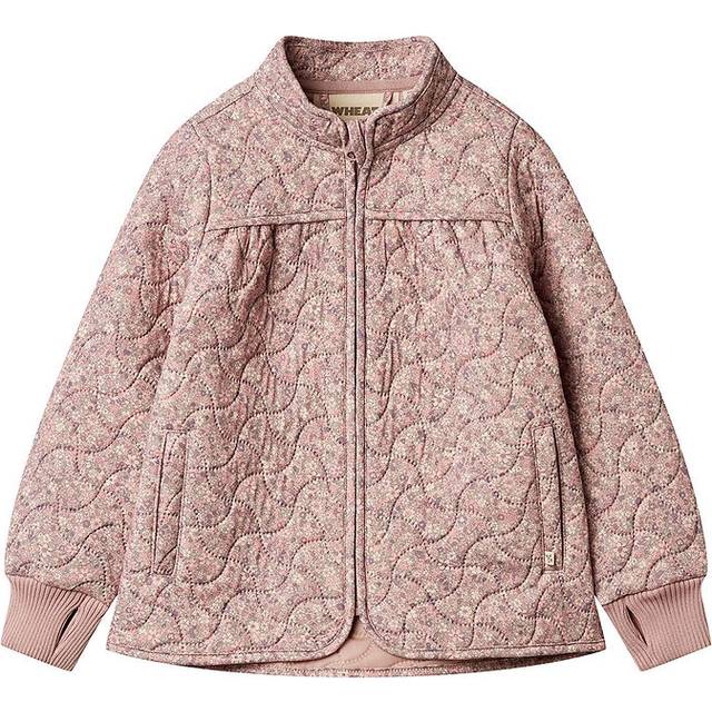 WHEAT Kids' Thilde Quilted Floral Water Repellent Jacket, Powder/Multi