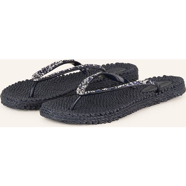 ILSE JACOBSEN Flip Flop With Rhinestones |Marinblå |40