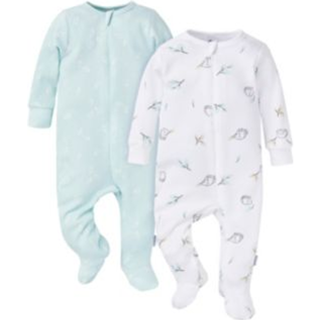 Gerber Baby Unisex 2-Pack 2-Way Zip Thermal Footed Sleep 'N Play  Hedgehog  3-6 Months