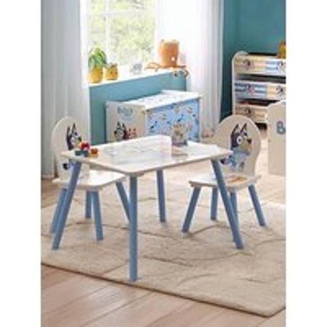 Bluey Children Kids Table and Chairs Set (2 Chairs Included) - Ideal for Arts & Crafts, Snack Time, Homeschooling, Homework & More - Yes (44cm H X 50cm L X 50cm D)