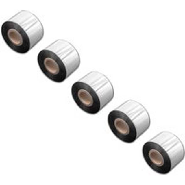 5x Thermal Ribbon compatible with Citizen CL-S703, CL-S700R, CL-S703R Label Printer, 40 mm x 300 m, Wax Resin, Black - Vhbw