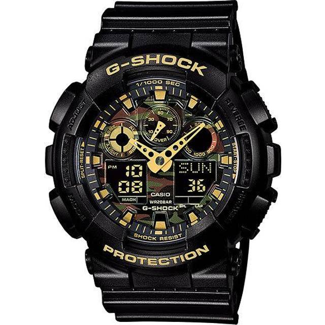 CASIO Men's G-SHOCK GA-100CF-1A9JF [Camouflage Dial Series] Round Watch Black Digital Analog