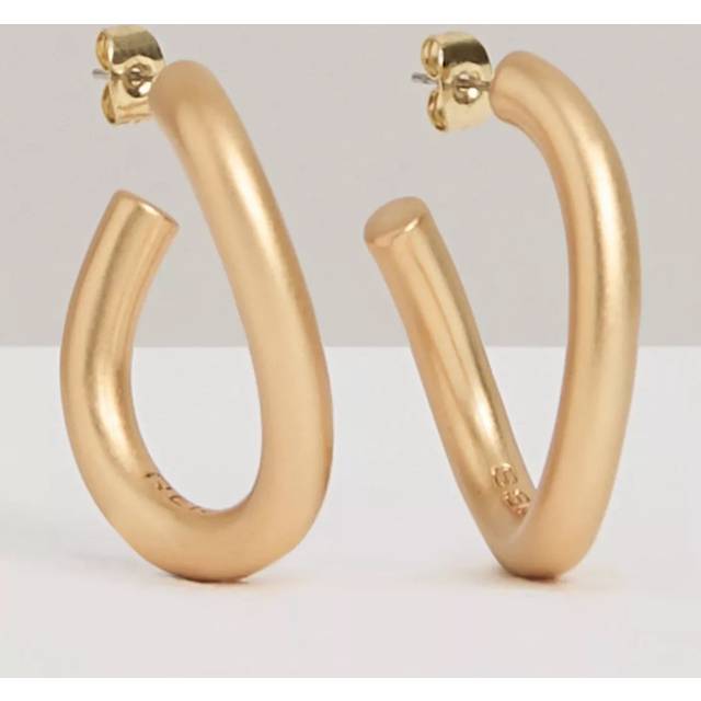 Reiss Freya Wave Hoop Earrings, Gold