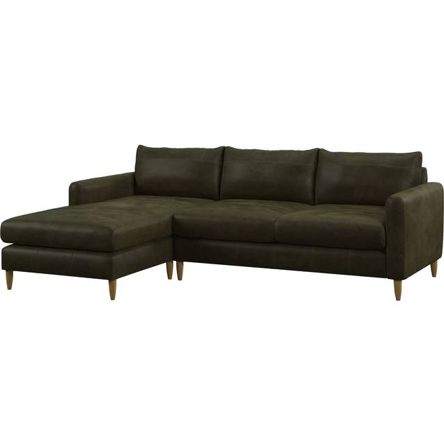 John Lewis Bailey II LHF Chaise End Leather Sofa, Light Leg