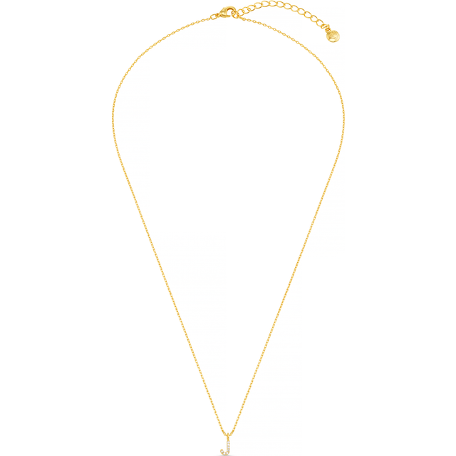 J Pave Initial Charm Necklace - Orelia - Gold