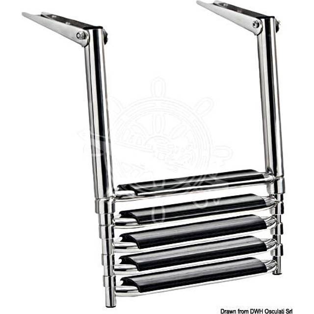Osculati big telescopic ladder for 5 steps platform boat