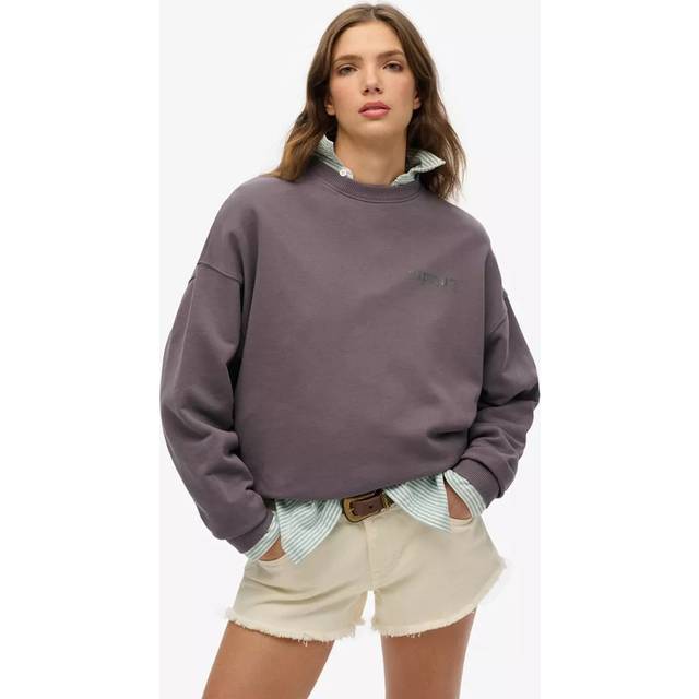 Superdry for woman. W2012354A Old School Tattoo grey sweatshirt (M), Casual, Cotton
