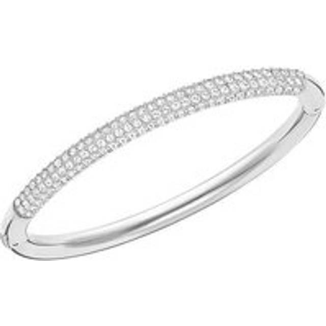 Swarovski Rhodium White Crystal Mini Bangle Medium - Rhodium