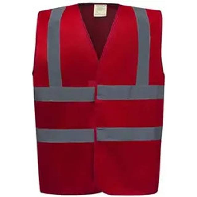 YOKO Hi-vis 2-band-and-braces Waistcoat (HVW100) Red* M