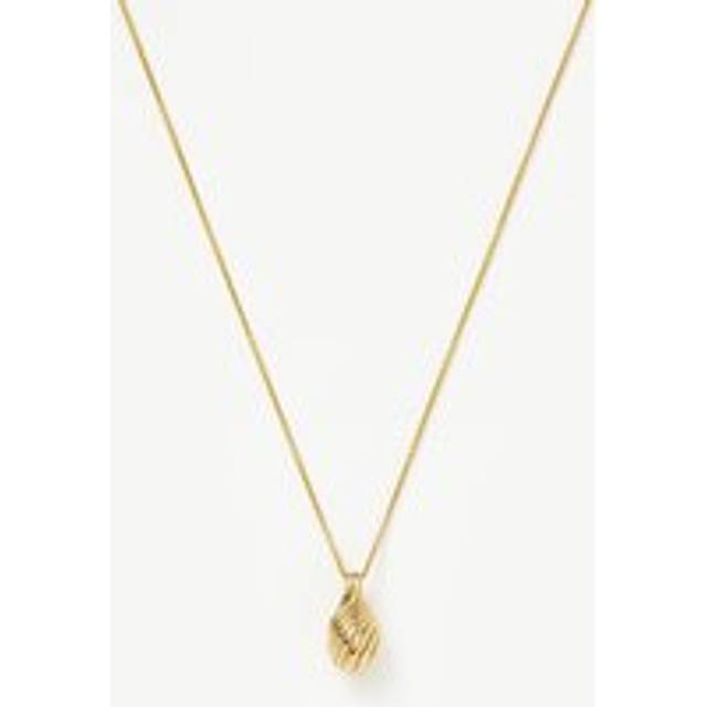 Wavy Ridge Droplet Pendant Necklace