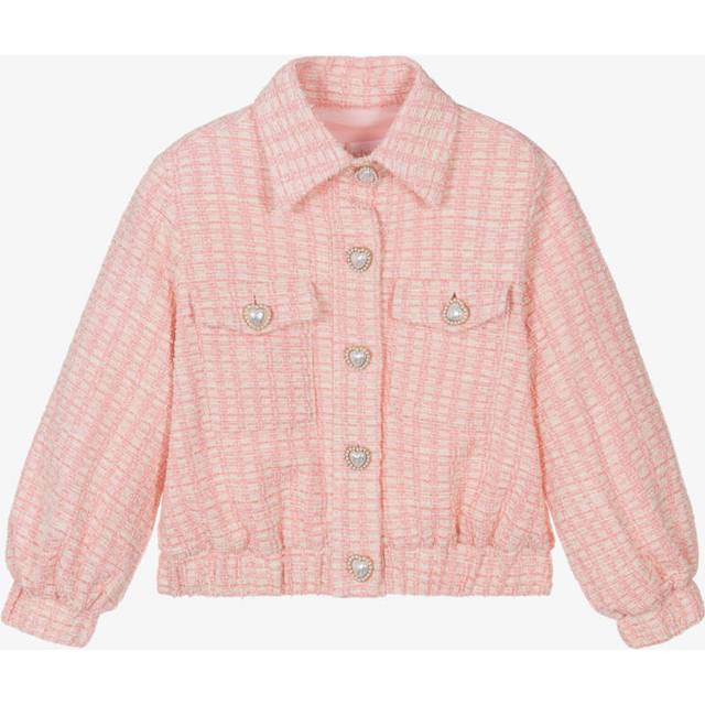 Patachou Girls Pink Tweed Collared Jacket - 10 year