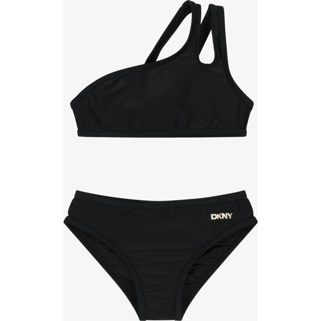Dkny Girls Black Asymmetrical Bikini - 10 year