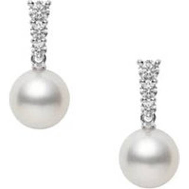 Mikimoto Morning Dew 18ct White Gold Akoya Cultured Pearl 0.24ct Diamond Earrings