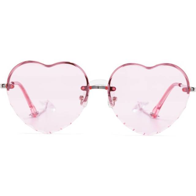 Monnalisa - heart-frame sunglasses - kids - Polycarbonite/Metal - One Size - Pink