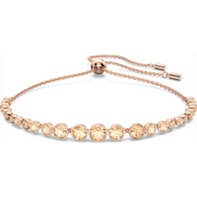 Swarovski Emily Rose Gold Tone Plated Round Pink Crystal Bracelet - Gold