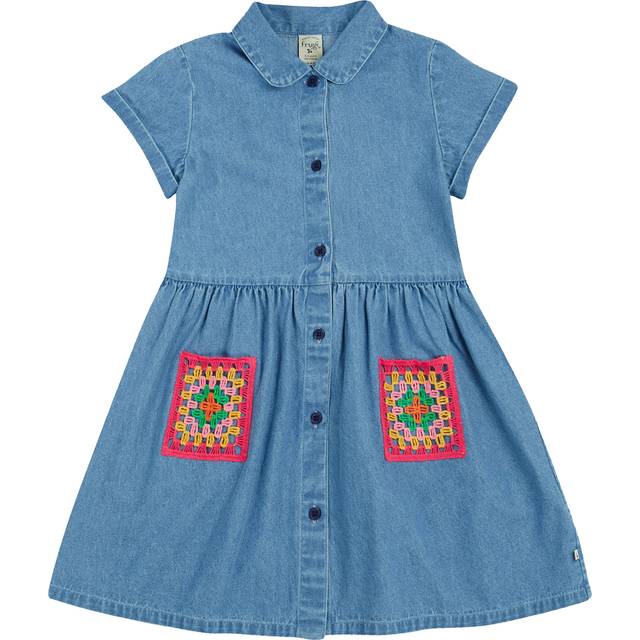 Frugi Girls Kimberley Shirt Dress - Blue, Blue, Size 2-3 Years - 2-3 YEARS