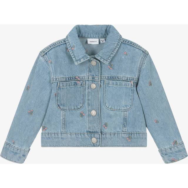 Name It Girls Blue Embroidered Denim Jacket - 18-24 month