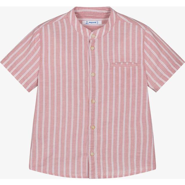 Mayoral Boys Pink Cotton & Linen Stripe Shirt - 6 year