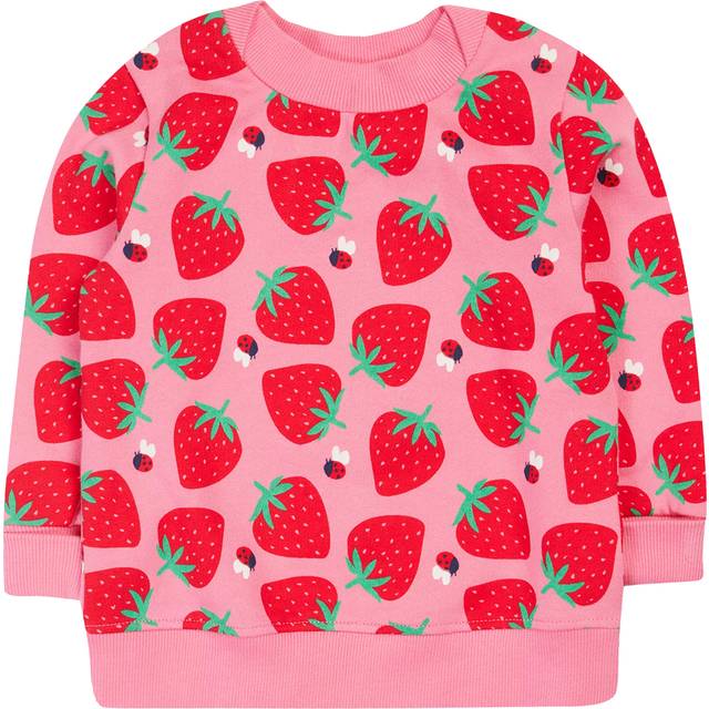 Frugi Girls Pink Cotton Strawberry Sweatshirt - 6-9 month