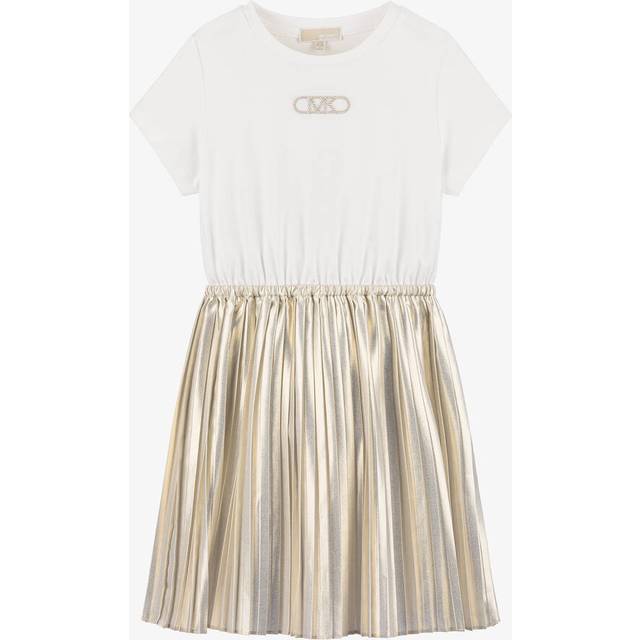 Michael Kors, Dresses, female, Multicolor, 4 Y, Gold Elegant Dress with Logo Detail