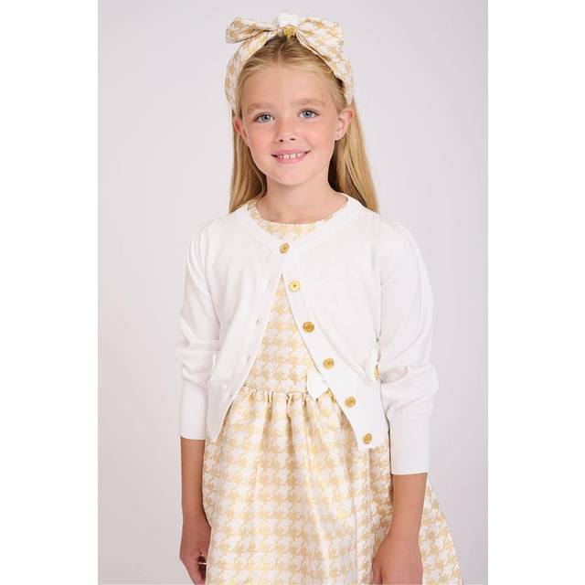 Angel's Face Girls Ivory Cotton Knit Cardigan - 5-6 year