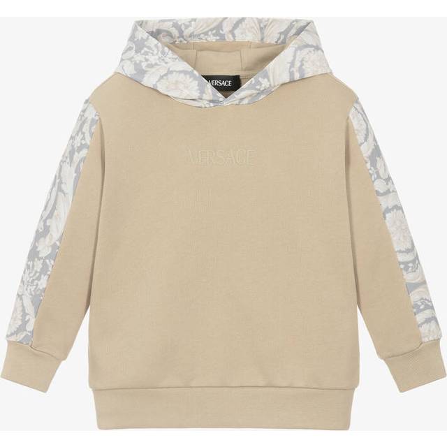 Versace Boys Beige Cotton Barocco Print Hoodie - 4 year