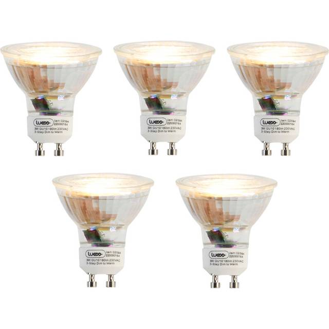 Set om 5 st GU10 3-stegs dimbara LED-lampor i Kelvin 3W 180lm 2000K-2700K