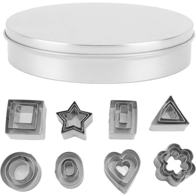 Cookie Cutters Set Round Star Flower Heart Square Rectangle Triangle Stainless Steel Cutters for L
