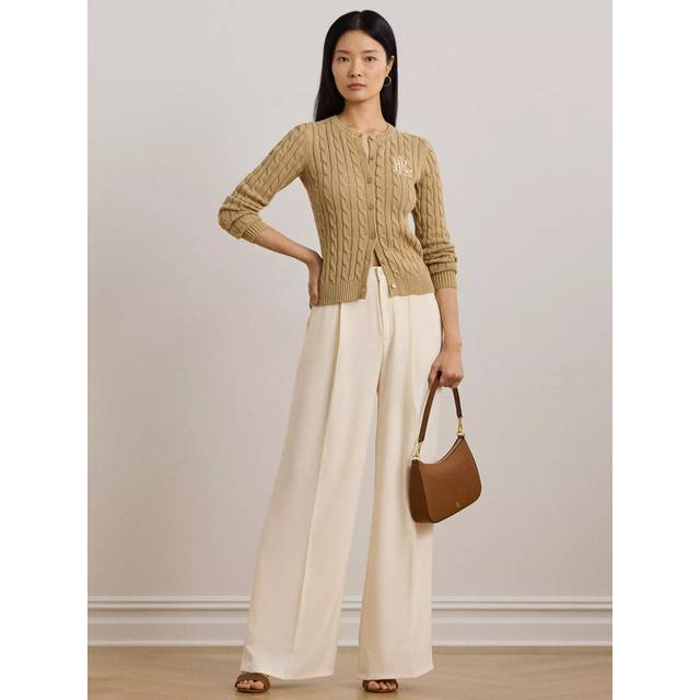 Lauren Ralph Gassed Cottoncardigan Dam Koftor & Cardigans Stl. M - Från Magasin - Birch Tan (M)