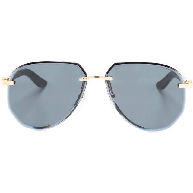 Cartier Eyewear - C Decor pilot-frame sunglasses - men - Acetate/Metal - 61 - Black