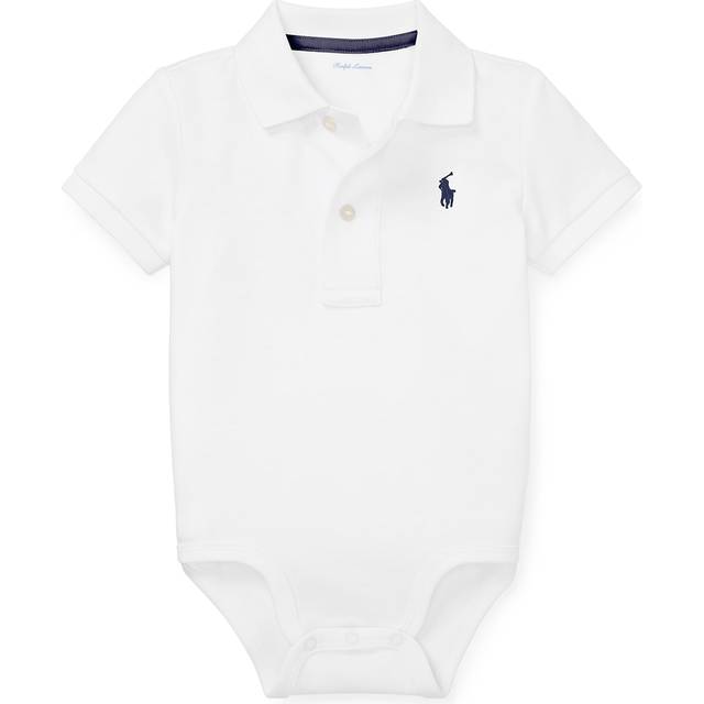 Ralph Lauren Baby Boys White Cotton Bodysuit With Collar - 9 month