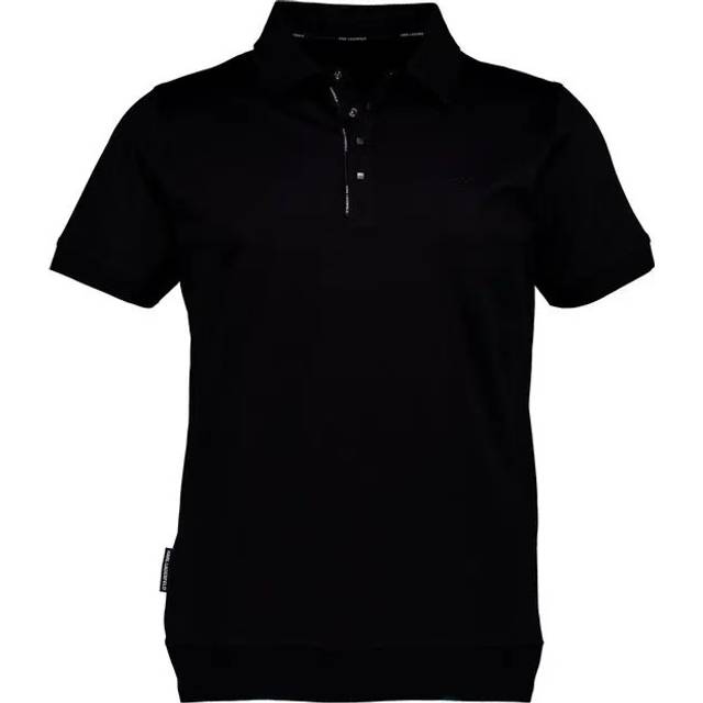Karl Lagerfeld, Press Button Polo Shirt, Man, Black, Size: L