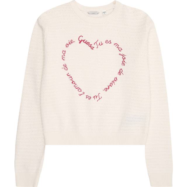 Guess Kids Embroidered Heart Sweater - Beige - 8
