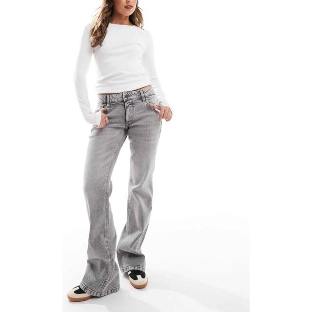Stradivarius Low-waist flare jeans BLACK DENIM WASH 6