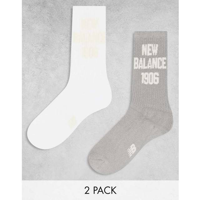 New Balance – Olikfärgade strumpor med 1906-logga, 2-pack-Flera