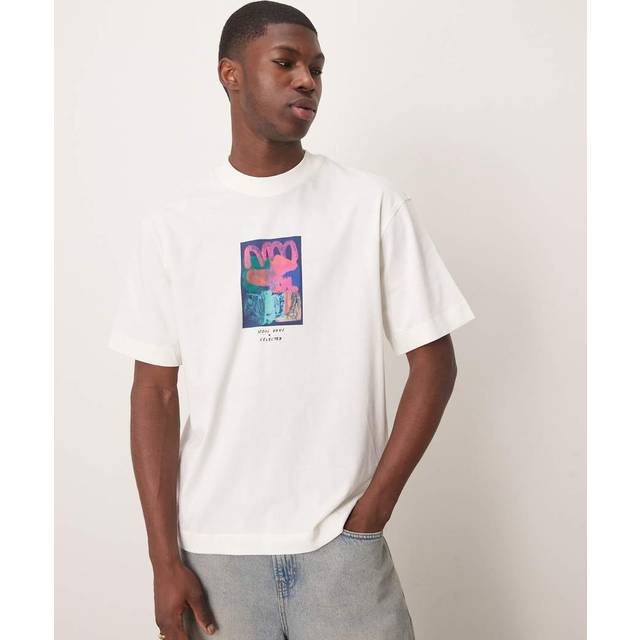 Selected Homme Selected Homme White Short Sleeve Printed T-Shirt