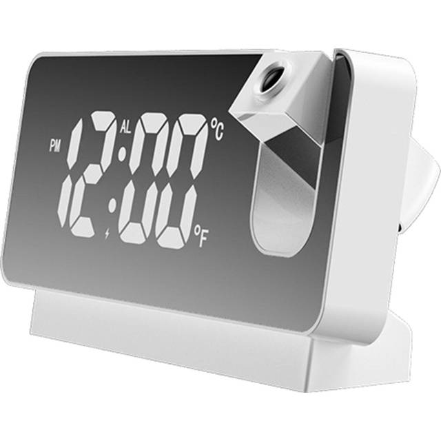 Projection Alarm Clock 360 Degree Flexible Adjust Creative LED Mirror Digital Clock with white