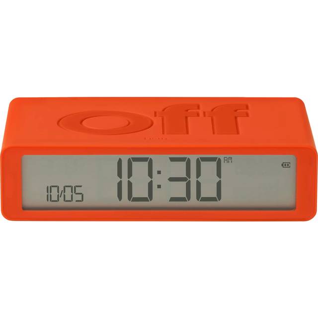 Lexon Flip Classic LCD Digital Alarm Clock, Orange