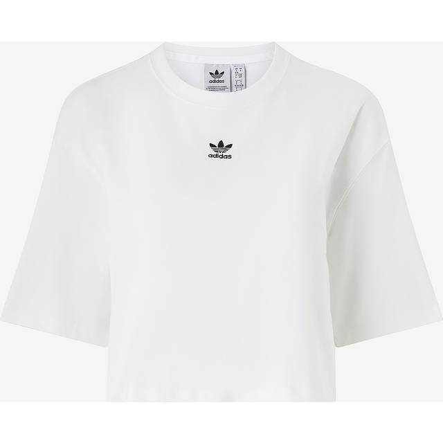 adidas Originals – Essentials – Vit, kort t-shirt med treklöverlogga-Vit/a