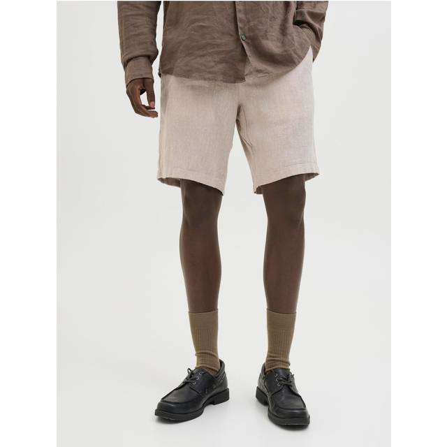 Jack & Jones Stace Mykonos Herringbone Chino Shorts - Light Natural, Crockery, Size M, Men
