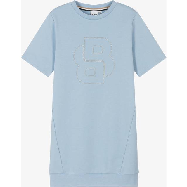 BOSS för pojkar. J52138 Blå sweatshirtklänning (5años= 109cm), Casual, barnmode (5años= 109cm)