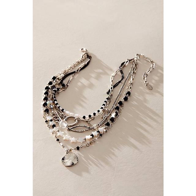 Starry Layer Necklace in B & W