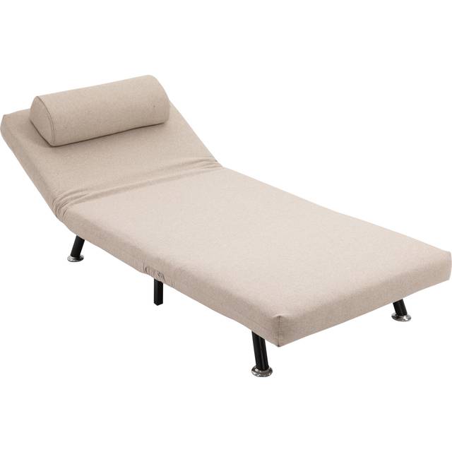 Bäddfåtölj Justerbar Ryggstöd Linne,75 x 70 x 75 cm Beige Linne